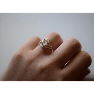 Uncut Diamond Engagement Ring, Rough Raw Diamond Wedding Band, Sterling Silver